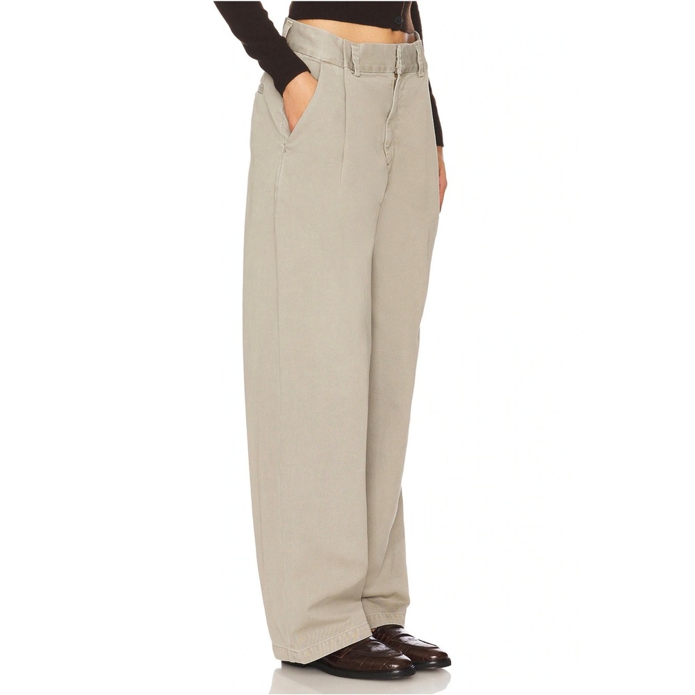 AGOLDE 25 Grey Deryn Pant Wide Leg Chino High Rise Regenerative Cotton Trousers - Picture 2 of 12